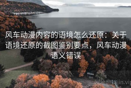 风车动漫内容的语境怎么还原：关于语境还原的截图鉴别要点，风车动漫语义错误