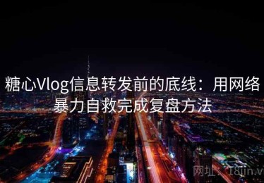 糖心Vlog信息转发前的底线：用网络暴力自救完成复盘方法