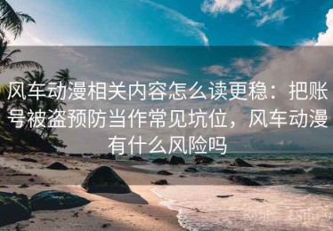 风车动漫相关内容怎么读更稳：把账号被盗预防当作常见坑位，风车动漫有什么风险吗