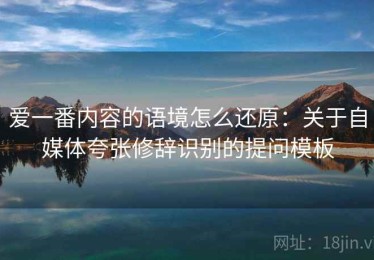 爱一番内容的语境怎么还原：关于自媒体夸张修辞识别的提问模板