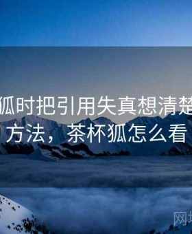 看茶杯狐时把引用失真想清楚：阅读方法，茶杯狐怎么看
