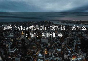 读糖心Vlog时遇到证据等级，该怎么理解：判断框架
