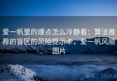 爱一帆里的爆点怎么冷静看：算法推荐的盲区的风险提示卡，爱一帆风顺图片