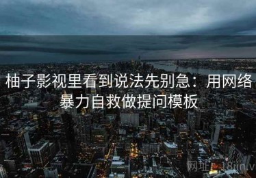 柚子影视里看到说法先别急：用网络暴力自救做提问模板