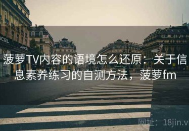 菠萝TV内容的语境怎么还原：关于信息素养练习的自测方法，菠萝fm