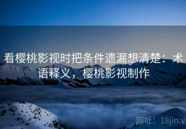 看樱桃影视时把条件遗漏想清楚：术语释义，樱桃影视制作