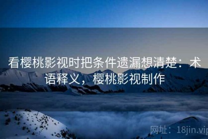 看樱桃影视时把条件遗漏想清楚：术语释义，樱桃影视制作