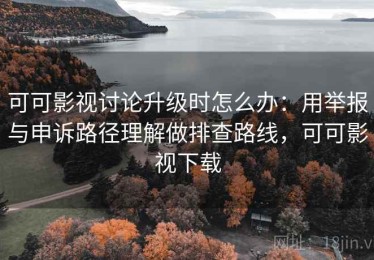 可可影视讨论升级时怎么办：用举报与申诉路径理解做排查路线，可可影视下载
