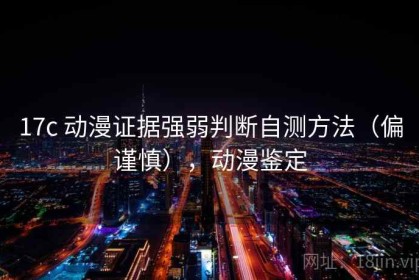 17c 动漫证据强弱判断自测方法（偏谨慎），动漫鉴定