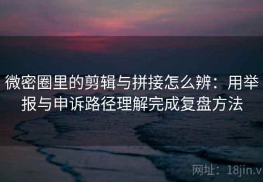 微密圈里的剪辑与拼接怎么辨：用举报与申诉路径理解完成复盘方法