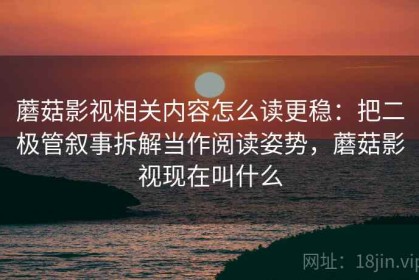 蘑菇影视相关内容怎么读更稳：把二极管叙事拆解当作阅读姿势，蘑菇影视现在叫什么