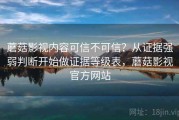 蘑菇影视内容可信不可信？从证据强弱判断开始做证据等级表，蘑菇影视官方网站