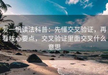 爱一帆读法科普：先懂交叉验证，再看核心要点，交叉验证里面交叉什么意思