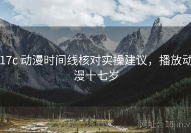 17c 动漫时间线核对实操建议，播放动漫十七岁