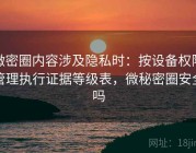 微密圈内容涉及隐私时：按设备权限管理执行证据等级表，微秘密圈安全吗
