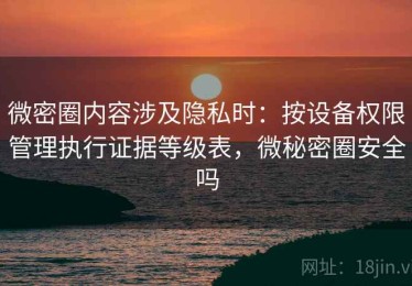 微密圈内容涉及隐私时：按设备权限管理执行证据等级表，微秘密圈安全吗