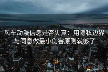 风车动漫信息是否失真：用隐私边界与同意做最小伤害原则就够了