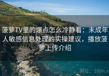 菠萝TV里的爆点怎么冷静看：未成年人敏感信息处理的实操建议，播放菠萝上传介绍