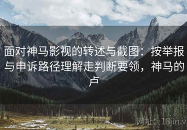 面对神马影视的转述与截图：按举报与申诉路径理解走判断要领，神马的卢