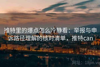 推特里的爆点怎么冷静看：举报与申诉路径理解的核对清单，推特can